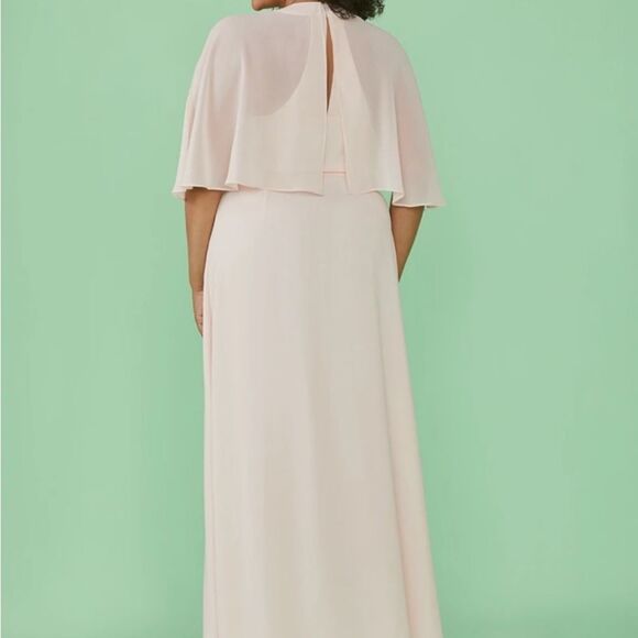 NWT ModCloth Wrapped in Rapture Light Pink Chiffon Maxi Dress Size Large - Picture 2 of 12